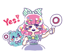 Magical girl and bear sticker #9042997