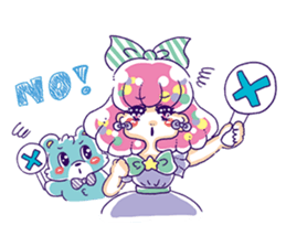 Magical girl and bear sticker #9042998