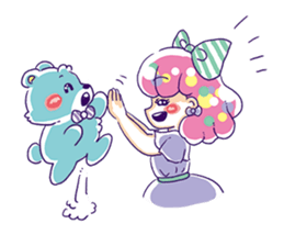 Magical girl and bear sticker #9043001