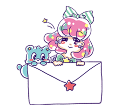 Magical girl and bear sticker #9043013