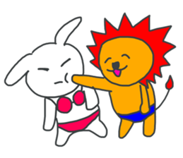 Bunny and Lion sticker #9044032