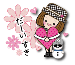 The girl of the trade mark cap.( Winter) sticker #9045623