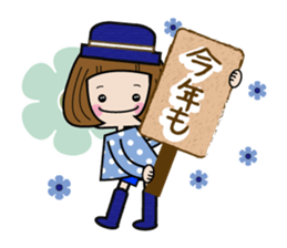 The girl of the trade mark cap.( Winter) sticker #9045632