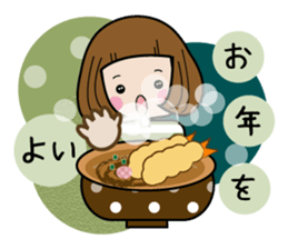 The girl of the trade mark cap.( Winter) sticker #9045644