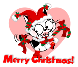 Communication of the cat / Christmas sticker #9045936