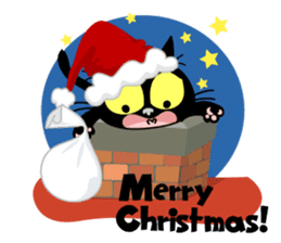 Communication of the cat / Christmas sticker #9045937
