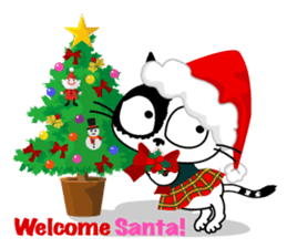 Communication of the cat / Christmas sticker #9045939