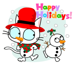 Communication of the cat / Christmas sticker #9045940