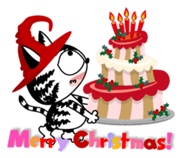 Communication of the cat / Christmas sticker #9045942