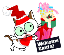 Communication of the cat / Christmas sticker #9045943