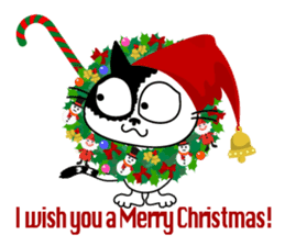 Communication of the cat / Christmas sticker #9045944