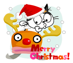 Communication of the cat / Christmas sticker #9045945