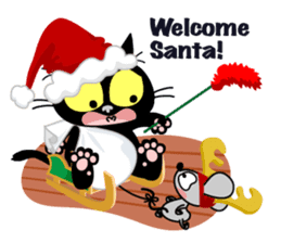 Communication of the cat / Christmas sticker #9045947
