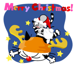 Communication of the cat / Christmas sticker #9045949