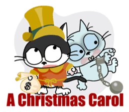 Communication of the cat / Christmas sticker #9045951