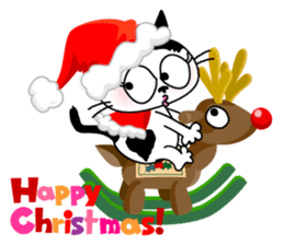 Communication of the cat / Christmas sticker #9045952