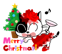 Communication of the cat / Christmas sticker #9045953