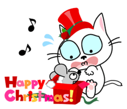 Communication of the cat / Christmas sticker #9045954