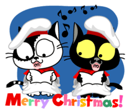 Communication of the cat / Christmas sticker #9045955