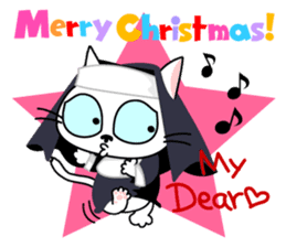 Communication of the cat / Christmas sticker #9045956