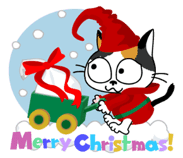 Communication of the cat / Christmas sticker #9045957