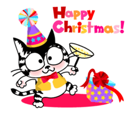 Communication of the cat / Christmas sticker #9045958