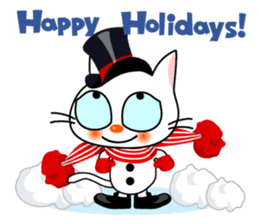 Communication of the cat / Christmas sticker #9045959