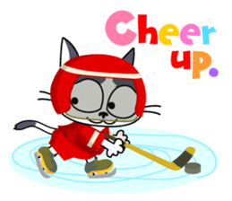 Communication of the cat / Christmas sticker #9045965