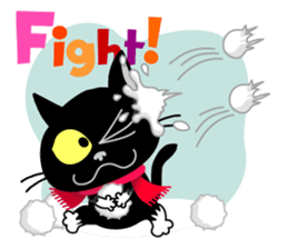 Communication of the cat / Christmas sticker #9045967