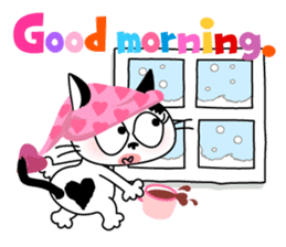 Communication of the cat / Christmas sticker #9045968