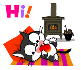 Communication of the cat / Christmas sticker #9045970