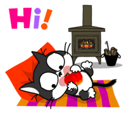 Communication of the cat / Christmas sticker #9045970