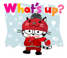 Communication of the cat / Christmas sticker #9045971