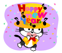 Communication of the cat / Christmas sticker #9045972