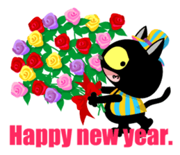 Communication of the cat / Christmas sticker #9045974