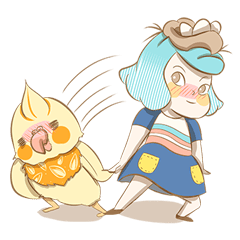 Bird eggs girl with bird