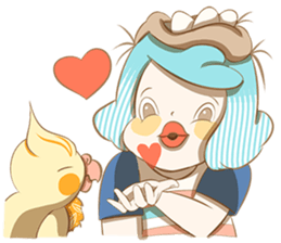 Bird eggs girl with bird sticker #9046459