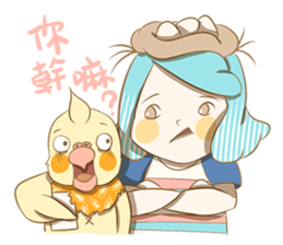 Bird eggs girl with bird sticker #9046460
