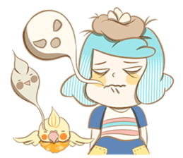Bird eggs girl with bird sticker #9046461