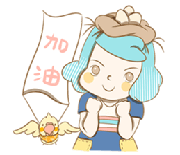 Bird eggs girl with bird sticker #9046462