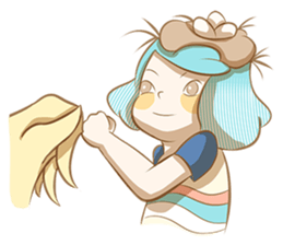 Bird eggs girl with bird sticker #9046463
