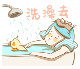 Bird eggs girl with bird sticker #9046466