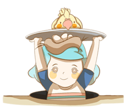 Bird eggs girl with bird sticker #9046473