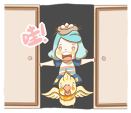 Bird eggs girl with bird sticker #9046475