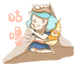 Bird eggs girl with bird sticker #9046477