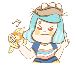 Bird eggs girl with bird sticker #9046478