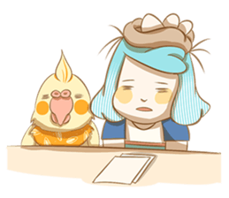 Bird eggs girl with bird sticker #9046480