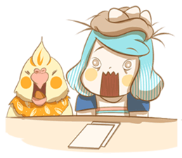 Bird eggs girl with bird sticker #9046481