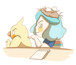 Bird eggs girl with bird sticker #9046482