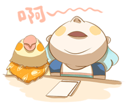 Bird eggs girl with bird sticker #9046483